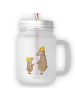 Mr. & Mrs. Panda Trinkglas Bären mit Hut ohne Spruch in Transparent