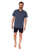 NORMANN kurzarm Schlafanzug Shorty Pyjama print - 77239 in navy