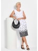 GOLDNER Kurzgröße:  Etuikleid mit Blumenprint, Jersey in schwarz / weiß / gemustert