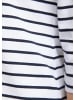 GOLDNER Kurzgröße:  Jerseyshirt mit Rundhals in weiß / marine / geringelt