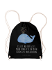 Mr. & Mrs. Panda Baumwolltasche Wal Konfetti mit Spruch in Schwarz