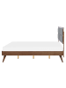 Beliani Doppelbett POISSY in Braun/Grau - (W) 167 x (H) 120 x (L) 202 cm