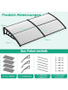 COSTWAY Vordach für Haustür 199x99cm in Grau