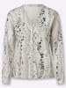 Heine Jersey-Bluse in hellgrau-ecru-bedruckt