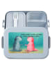 Mr. & Mrs. Panda MEPAL Bentobox Axolotl Liebe Design mit Spruch in Blau Pastell
