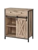VASAGLE Sideboard Daxton in Eichenbraun-Schwarz - (B)30 x (H)80 x (T)70 cm