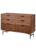 home24 home24 Skandinavisches Sideboard aus edlem Echtholzfurnier mit 6 Schubladen Wohnen in Walnuss