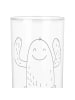 Mr. & Mrs. Panda Wasserglas Kaktus Happy ohne Spruch in Transparent