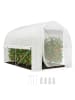 Outsunny Gewächshaus,300L x 200B x 200H cm,Weiß