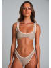 Moda Minx Bikinihose Contrast Binding Fixed Brazilian Bikini Bottom in Stone