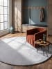 KADIMA DESIGN Rundteppich Uni Antirutsch weich wohnlich Wohnzimmer Schlafzimmer in Grau