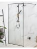 Beliani Duschwand WASPAM II in Schwarz/Transparent - (W) 100 x (H) 190 x (L) 100 cm