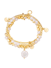 Lulu & Jane Armband aus Metall-Legierung mit Süßwasser-Zuchtperle in gelbgold