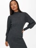 ONLY Langarm Mini Strickkleid Rundhals Pullover Shirt ONLKATIA in Grau