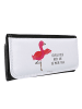 Mr. & Mrs. Panda Damen Portemonnaie Flamingo Yoga mit Spruch in Weiß