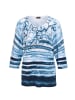 GOLDNER Viskosepullover mit Muster, Feinstrick in blau / gemustert