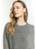 DreiMaster Damen Strickpullover in Dunkelgrau Melange