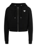 myMo Damen Zip Hoodie Cropped in Schwarz