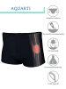 Aquarti Aquarti Herren Badehose Kurz Sportlich Streifen in schwarz/rot