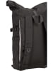 SANDQVIST Rucksack Icon Rolltop BP M in Black/Black Leather