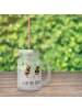 Mr. & Mrs. Panda Trinkglas Mason Jar Bienen Paar mit Spruch in Transparent