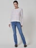 KOROSHI Damen Chenille Strick Herzen Jersey in weiß