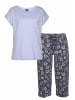 Vivance Active Capri-Pyjama in hellblau/dunkelblau-geblümt