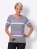 Sieh an! Kurzarm-Shirt in grau-meliert-lavendel-gestreift