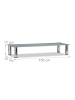 relaxdays TV-Tisch in Weiß/Silber - (B)35 x (H)100 x (T)17 cm