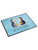 Mr. & Mrs. Panda schreibmatte Pinguin Pärchen mit Spruch in Eisblau