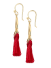 Elli Ohrringe 925 Sterling Silber Boho, Tassel in Rot