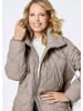 GOLDNER Wintermantel mit Stehkragen und Kapuze in taupe