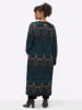 sheego Strickmantel in petrol-jade-gemustert