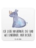 Mr. & Mrs. Panda Glasuntersetzer Einhorn Nashorn mit Spruch in Weiß