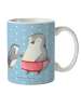 Mr. & Mrs. Panda Kinderpott Pinguin mit Kind ohne Spruch in Blau Pastell