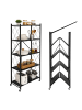 relaxdays Klappregal in Schwarz - (B)71 x (H)159 x (T)34 cm