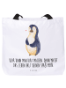 Mr. & Mrs. Panda Strandtasche Pinguin Diät mit Spruch in Weiß