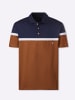 WITT WEIDEN Langarm-Poloshirt in marine-cognac