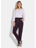 GOLDNER Stoffhose Elegante Joggpants SARA, hoher Bund in aubergine