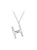 Alexander York Kette mit Buchstabenanhänger H in 925 Sterling Silber, 2-tlg.