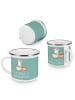 Mr. & Mrs. Panda Camping Emaille Tasse Junggesellenabschied Spaß... in Meeresbrise