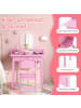 COSTWAY 2 in 1 Schminktisch Set mit LED in Rosa