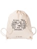 Mr. & Mrs. Panda Gym-Rucksack AliZeichen: "Wie lange ist... mit Spruch in Creme