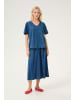 CULTURE Kurzarm-Bluse CUlivie Relaxed fit in Dark Blue Wash