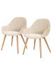home24 home24 Polsterstuhl 2er-Set im skandinavischen Stil in Creme