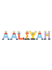 Playshoes Deko-Buchstaben "AALIYAH" in bunt