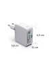 Hama Schnellladegerät GaN, 2x USB-C, ausziehbares Ladekabel, PD, 65 W, W