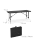 relaxdays Gartentisch in Schwarz - (B)180 x (H)73 x (T)74 cm