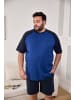 Men Plus Langer Schlafanzug in navy blau