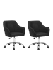 SONGMICS 2er-Set: Bürostuhl Tyra in Schwarz - (B)58 x (H)96 x (T)60.8 cm